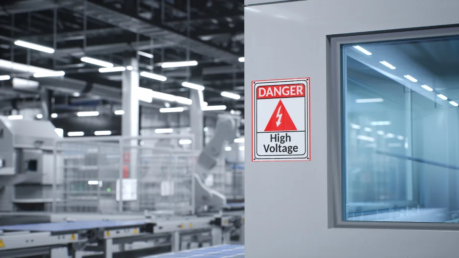 Señales de seguridad en fábricas y talleres industriales
